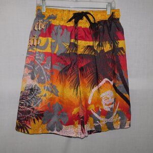 Captain Morgan Spiced Rum Lined Board Shorts Red Yellow Orange Swim Mens L